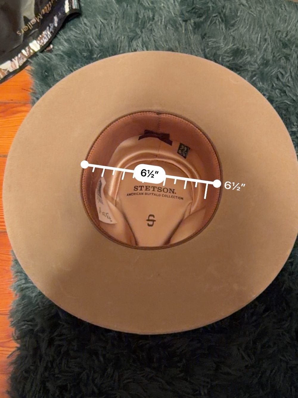 Stetson American Buffalo Drifter 4X Buffalo Felt Western Hat Stone 6 7/8 USA - Picture 3 of 15